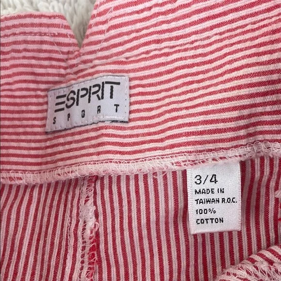 Vintage 90s Esprit Sport Seersucker Paper Bag Shorts - Picture 5 of 6